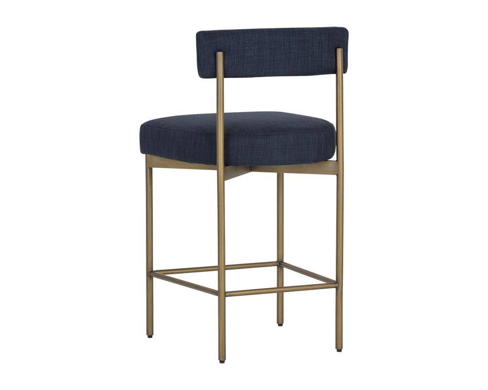 Sunpan Seneca Counter Stool - Antique Brass - Arena Navy