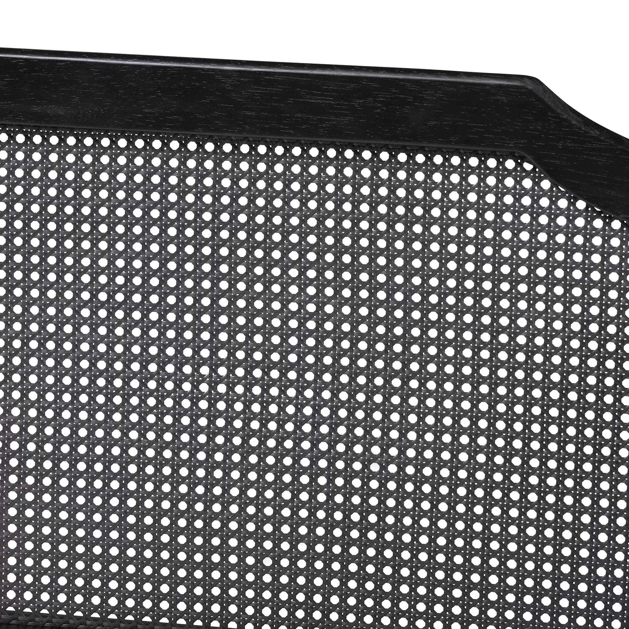 Baxton Studio Hancock Mid-Century Modern Charcoal Finished Wood and Synthetic Rattan Twin Size Daybed