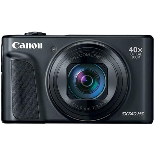 Canon PowerShot SX740 HS Digital Camera (Black) with 128GB Memory Card + Cleaning Pen + Accessory Bundle