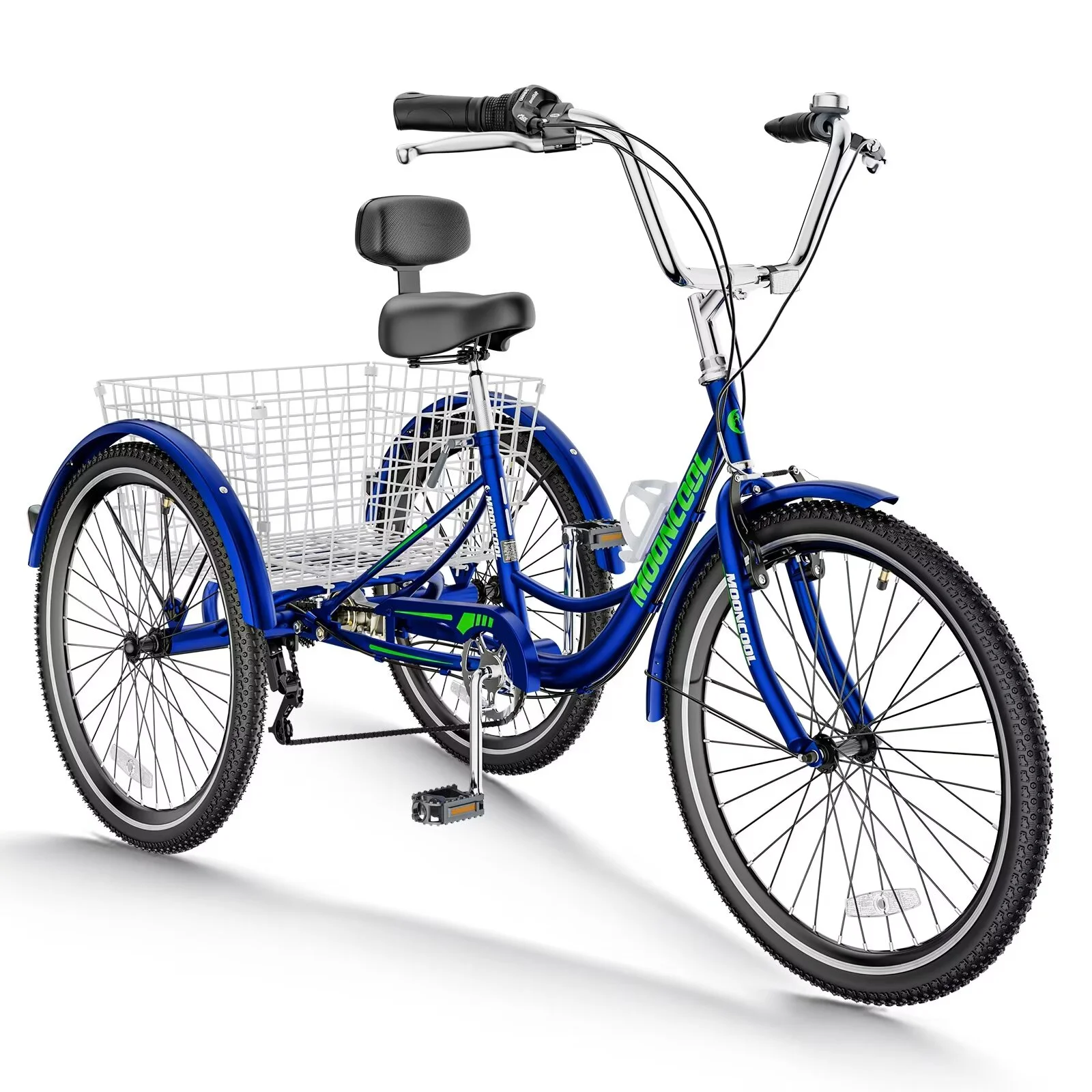MOPHOTO 7 Speed Adult Tricycle 26 in/24in/20in, Trikes for Adults, Adult Tricycle with Basket & Dual Braking System, Adult Trikes for Women, Men