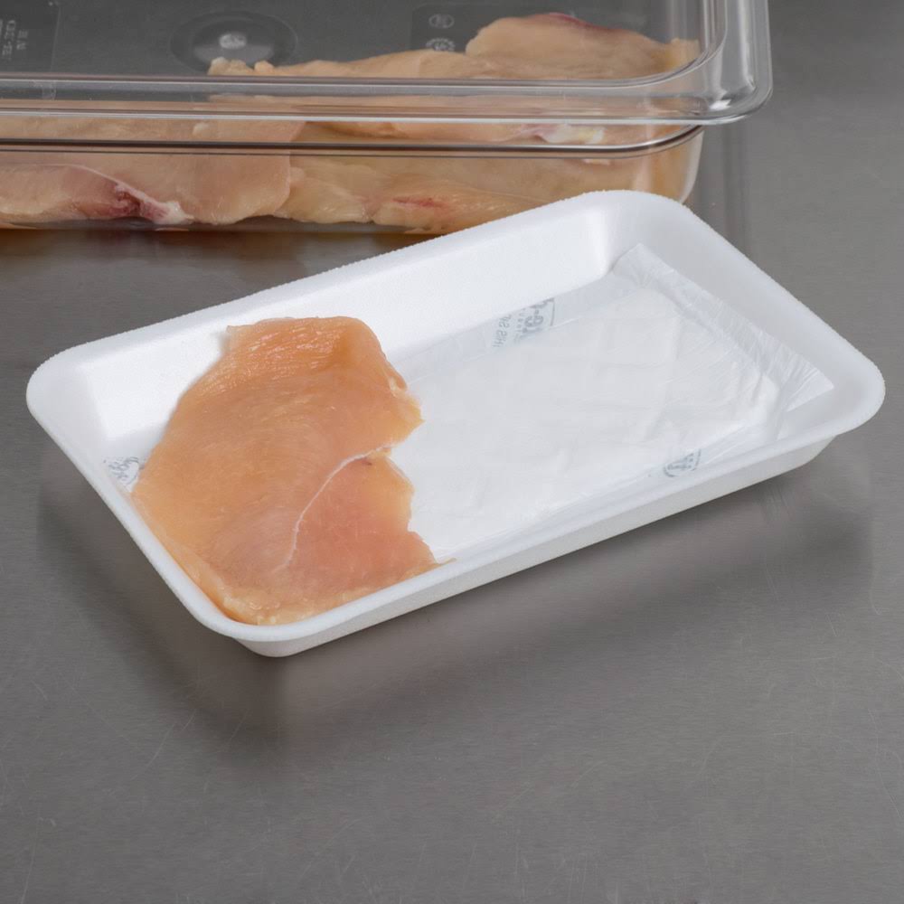 White 4x22 x 7x22 Absorbent Meat, Fish and Poultry Pad 50 Grams - 2000/Case
