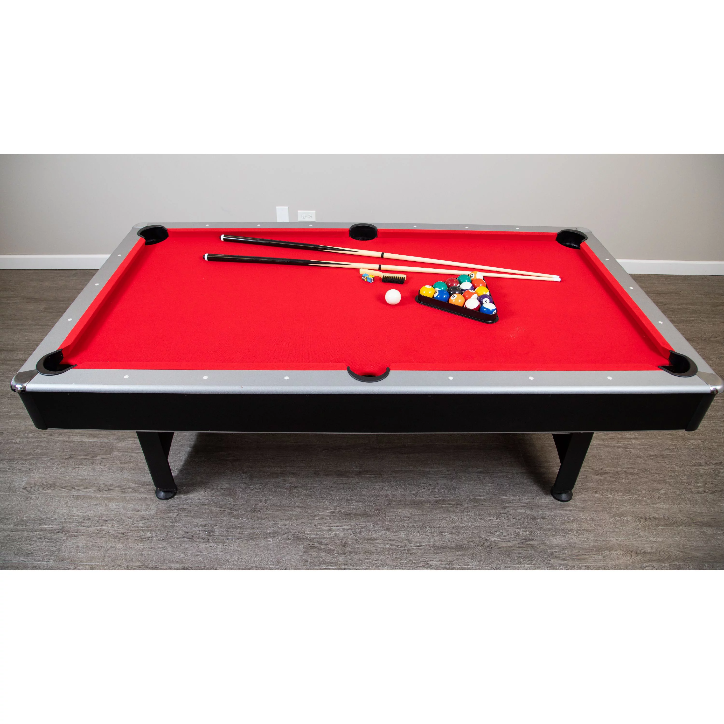 Hathaway Maverick Pool Table with Table Tennis Top, 7-ft, Red