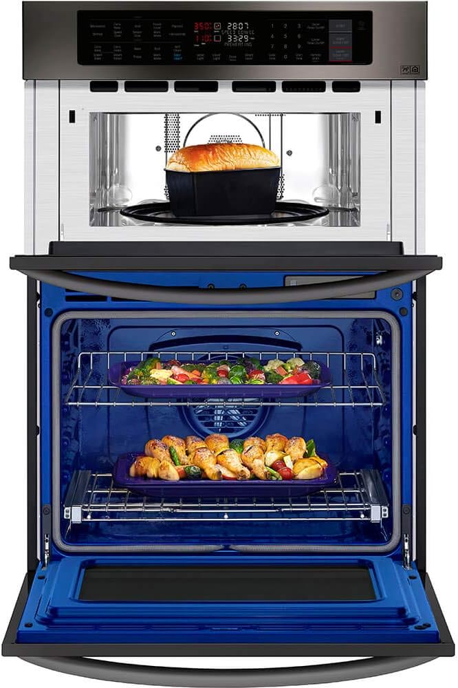 LG LWC3063BD 30 Black Stainless Convection Double Wall Oven