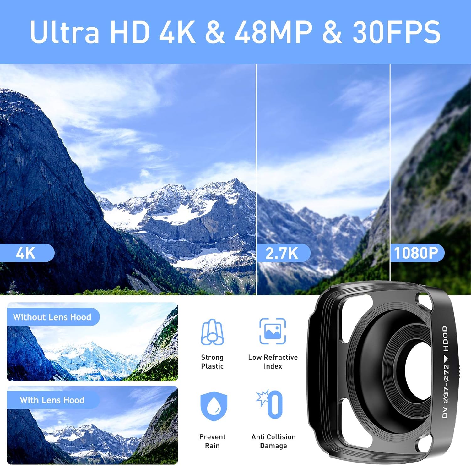 Video Camera Camcorder 4K 48MP Ultra HD YouTube Vlogging Camera IR Night Vision WiFi Digital Camera Recorder 16X Digital Zoom Touch Screen Video