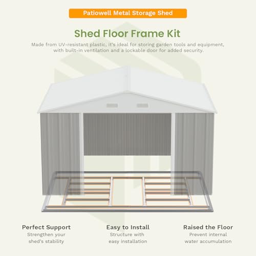 Patiowell 5x3 FT Outdoor Storage Shed, Tool Shed with Sloping Roof and Lockable Door, Metal Shed for Backyard Garden Patio Lawn, Brown