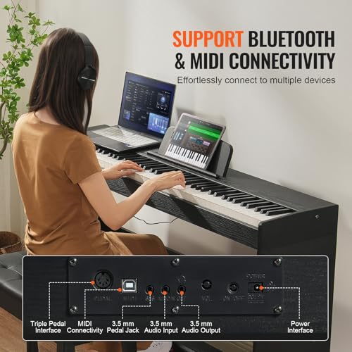 VEVOR Weighted Digital Piano, 88 Key Fully Weighted Keys