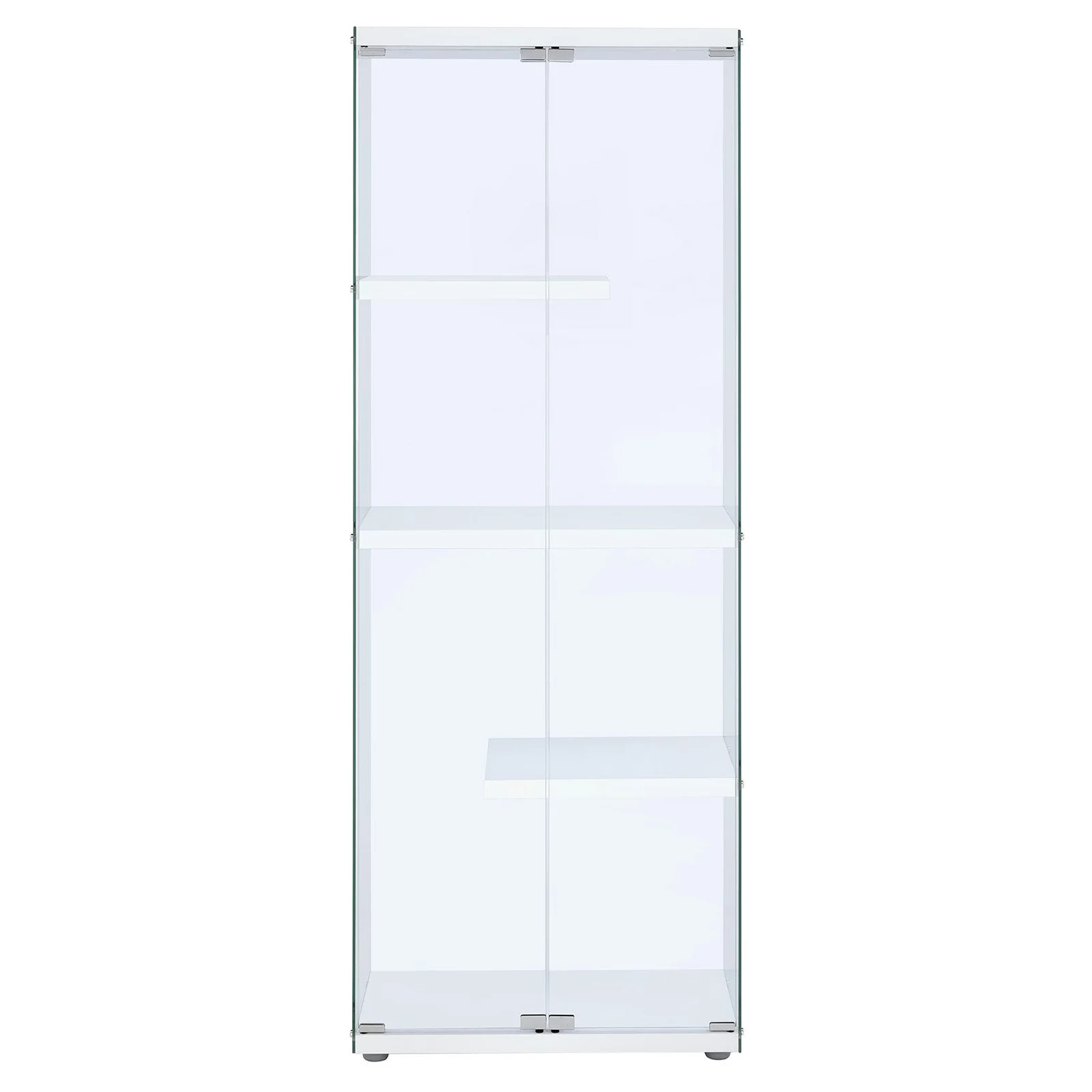 Picket House Furnishings Maxwell Tempered Glass Display Cabinet in Clear