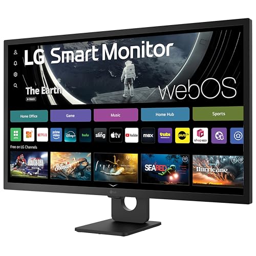 LG 27SR50F-W Smart Monitor 27-Inch FHD (1920x1080) IPS Display, webOS 23, HDR 10, x2 Built-in Speakers, AirPlay 2, Screen Share, Bluetooth, ThinQ App