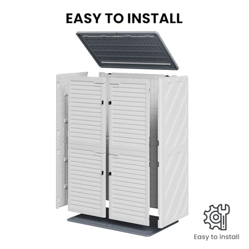 Outdoor Resin Storage Sheds, 64 Cu.Ft Outdoor Waterproof Storage Cabinet for Garage, Tools, Sofa Cushion, Outdoor Storage