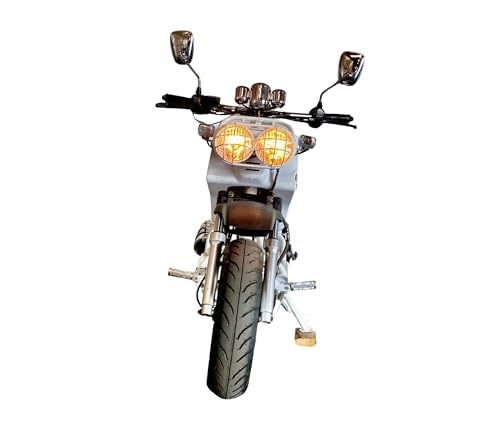 50cc Stretched Scooter Generation 1, Automatic Transmission, PMZ50-19, Wide 205/30-12 Rear Tire, Retro Speedometer, Gas Gauge