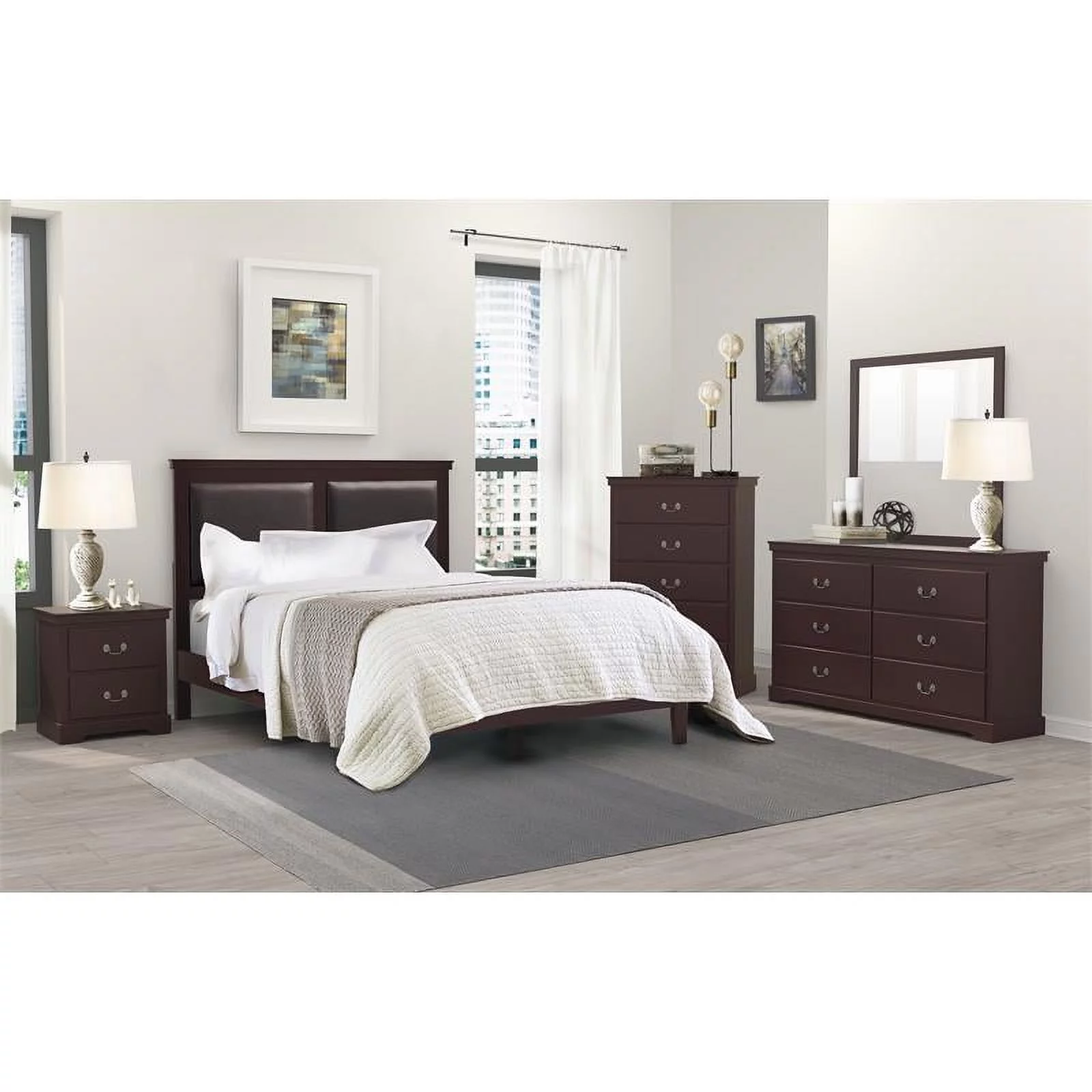 Lexicon Seabright 2-Drawers Traditional Wood Nightstand in Cherry