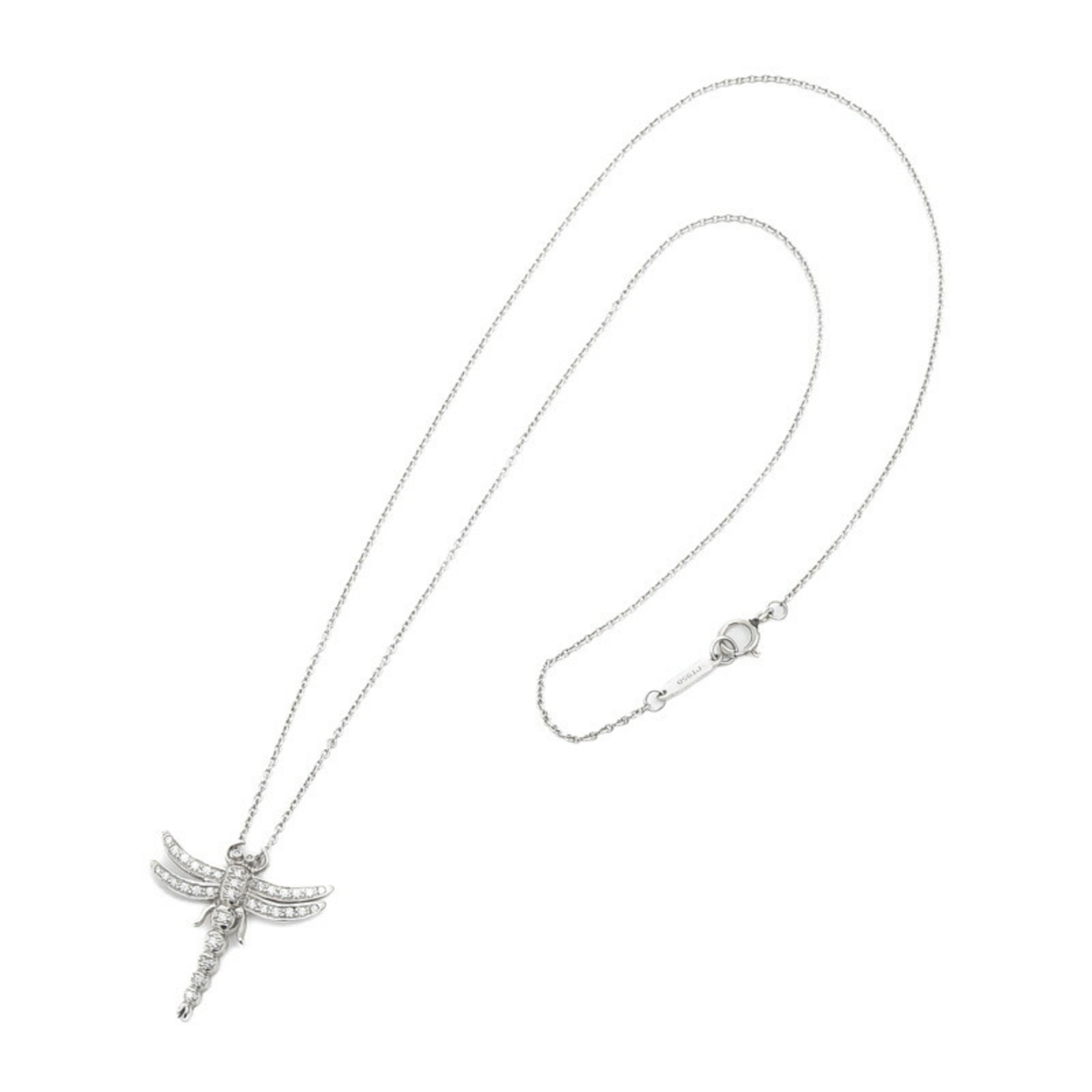 Pre-Owned Tiffany Dragonfly Motif Necklace Pt950 Diamond (Good)
