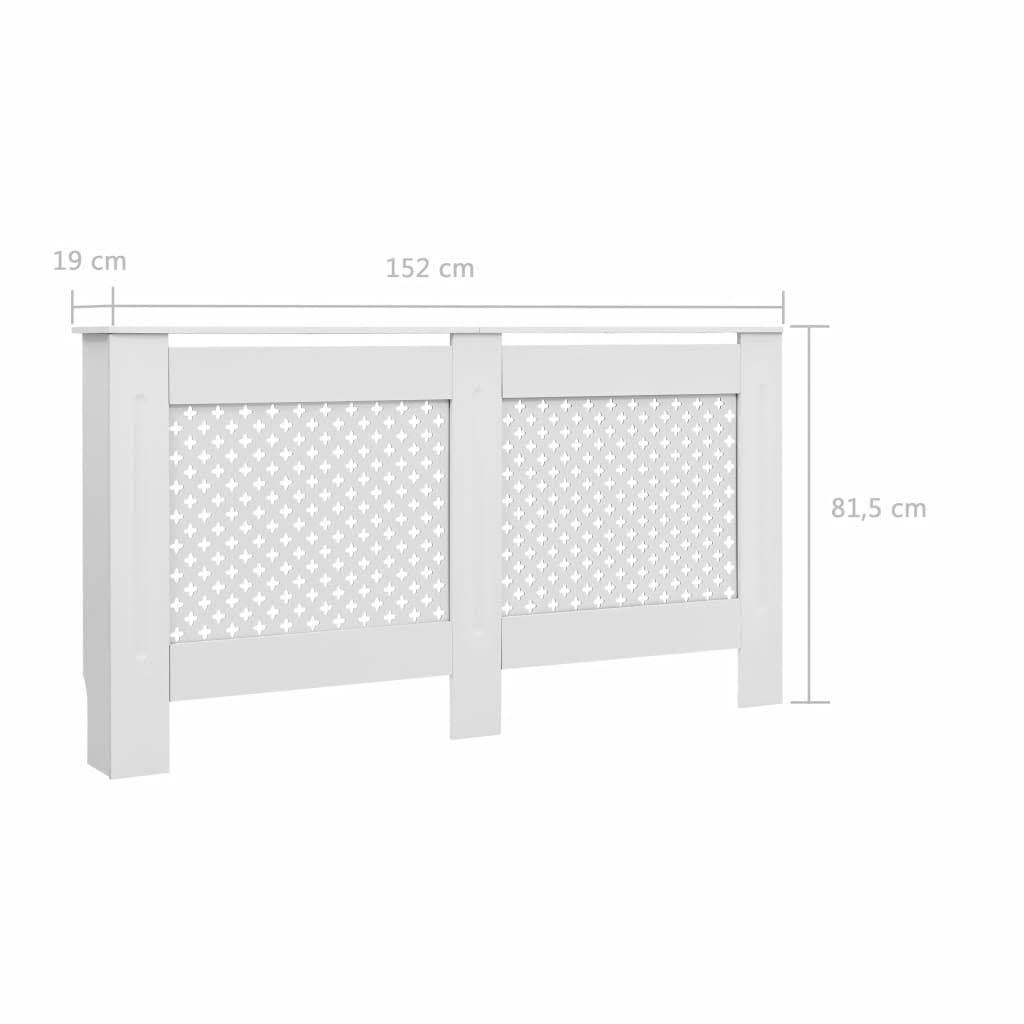 vidaXL Radiator Cover White 59.8x22x7.5x22x32.1x22 MDF
