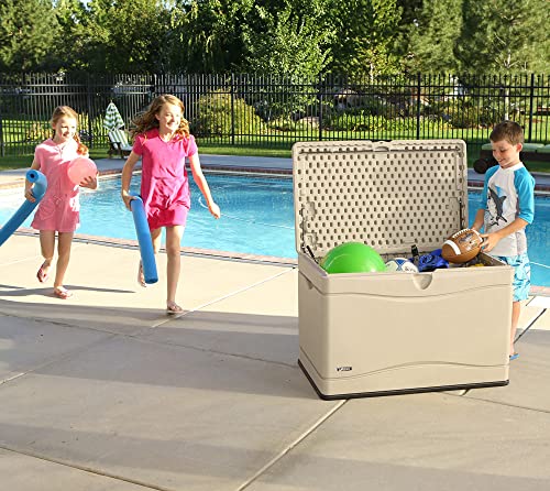 Lifetime 60012 Extra Large Deck Box, 130 Gallon, Desert Sand/Brown
