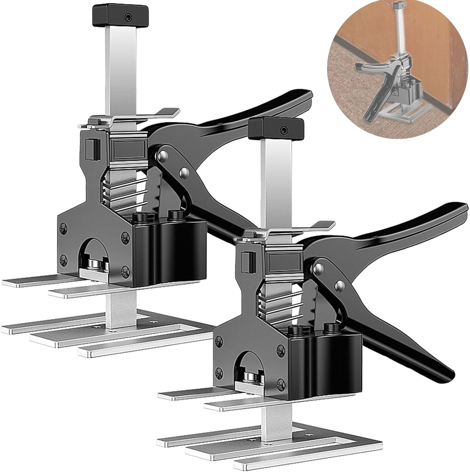 2 Pack Labor Saving Arm Hand Tool Jack Multifunctional Height Adjustment Lifting Device for Wall Door Panel Cabinet Board Pack of 2