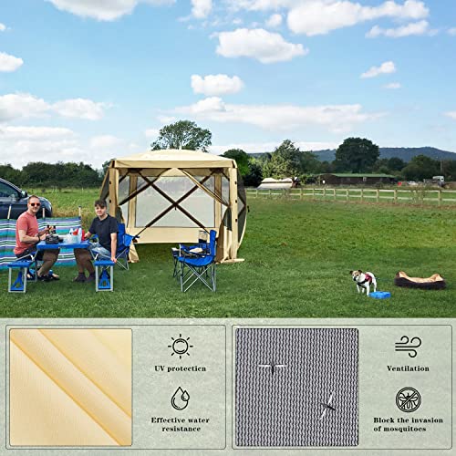 MASTERCANOPY 12x12FT Pop Up Gazebo Screen Tent - Instant Screen House with Netting, Quick Set, Outdoor Canopy Shelter with Carry Bag for Camping