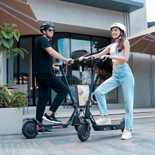 iScooter Electric Scooter Adults, 50/37 Miles Long Range,25/28 MPH Max Speed,750/800W Motor E Scooter Foldable with 10" Pneumatic Tires, Turn Signals