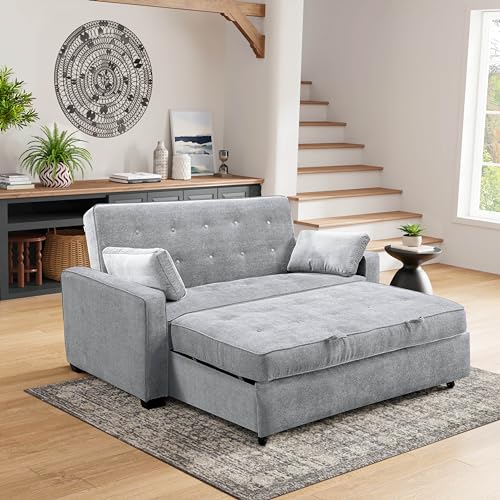 Serta Ainsley 72.6" Convertible Sleeper Sofa, Queen Size, Dreamcoil Comfort, Soft Velvet Fabric, Navy