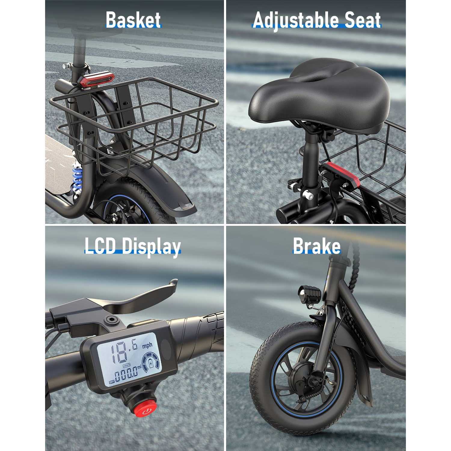 URBANMAX C1 Electric Scooter with Seat 450W Powerful Motor up to 22 Miles Range - Sports Supplies Online Store