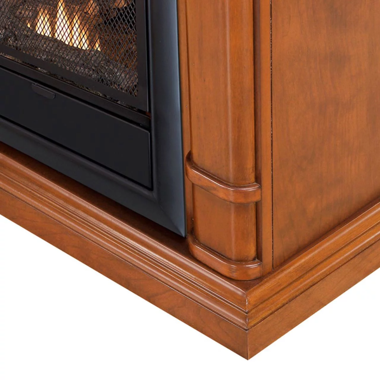 ProCom FS100T-3AS Ventless Fireplace System 10K BTU Duel Fuel Thermostat Insert and Apple Spice Mantel