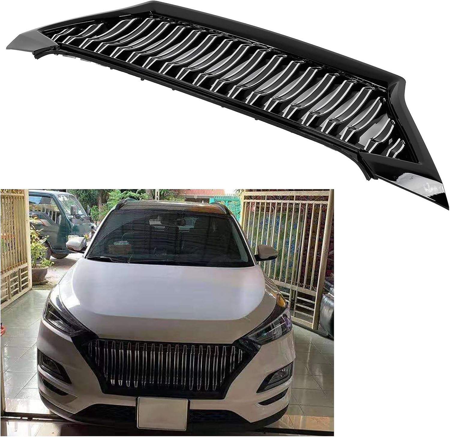 Front Bumper Grille, Fydun Front Grill Replacement Radiator Grill Car Accessory for Hyundai Tucson 2019-2020