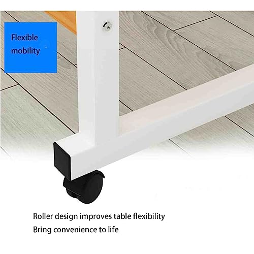 Overbed Table with Wheels,Movable Patient Dining Table Elderly Bed Table Can Lift Table Bedside Table,Hospital and Home Medical Use (A)