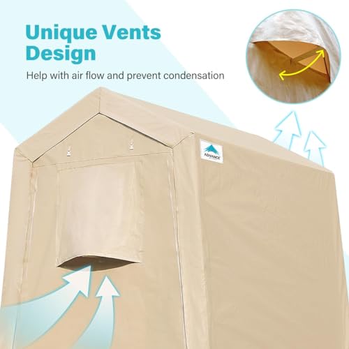 ADVANCE OUTDOOR 10x10 ft Heavy Duty Outdoor Patio Portable Canopy Storage Shelter Shed Carport with 2 Roll up Zipper Doors & Vents for Snowmobile