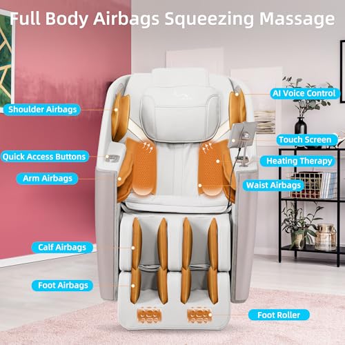 MassaMAX 2025 A305 Massage Chair Full Body, Zero Gravity SL-Track Shiatsu Massage Recliner Chair with Heat, AI Control