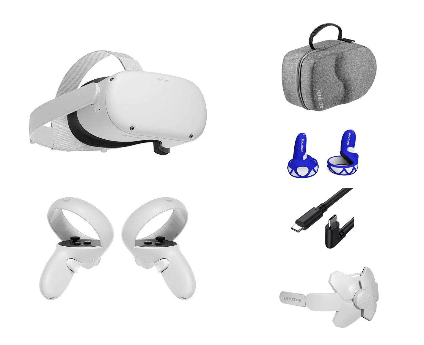 Oculus Quest 2 Advanced All-In-One Virtual Reality Headset, Meta VR Headset with Touch Controllers 256GB