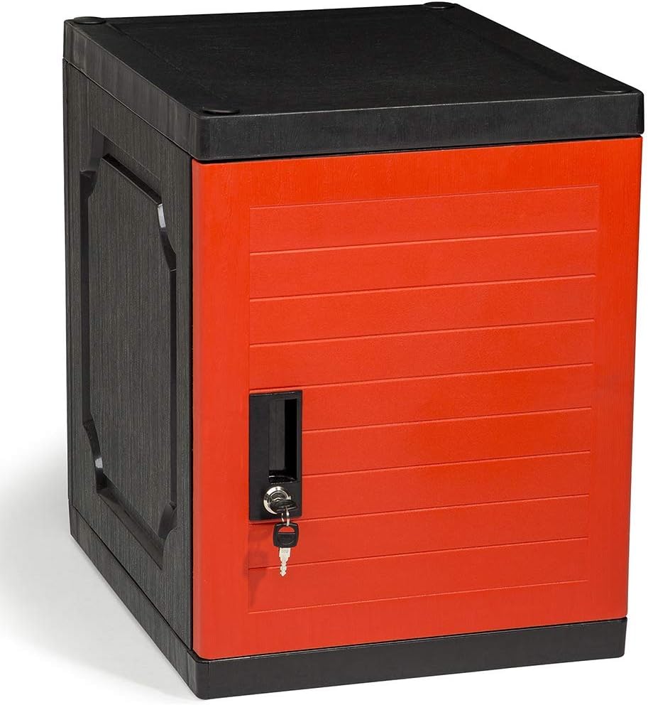 Jink Locker - Lockable Storage Cabinet with Keys, 19” - Great Locking Storage Box Solution for Home, Garage, Office or Outdoor (Gray)