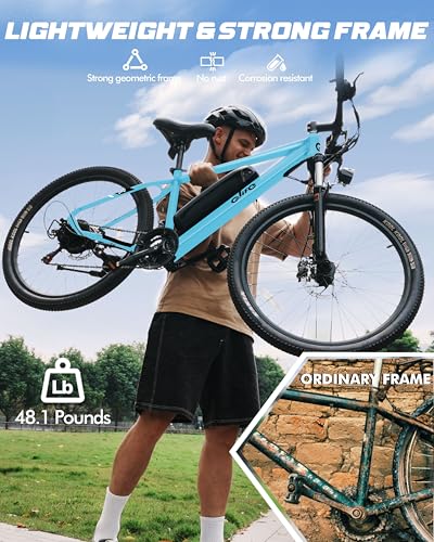 Racer Electric Bike for Adults - 21-Speed Mountain Lightweight Ebike with Peak 750W 22MPH Brushless Motor, 375Wh Removable Battery
