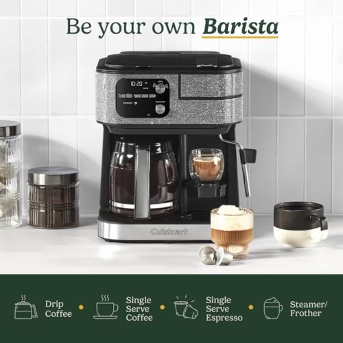 Cuisinart Coffee Center Barista Bar 4-in-1 Coffee Maker, Single-Serve Pods Compatible, Coffeemaker, Three Brewing Sizes, SS-4N1MBNAS, Black