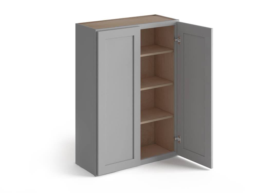 Valleywood Cabinetry 27-in W x 36-in H x 12-in D Proper Gray Birch Door Wall Stock Cabinet | WC2736SFPG
