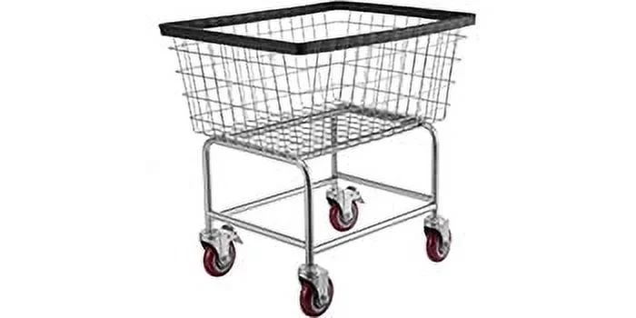 BENTISM Wire Laundry Cart Wire Laundry Basket 2.2 Bushel Heavy Duty w/ 5'' Wheels