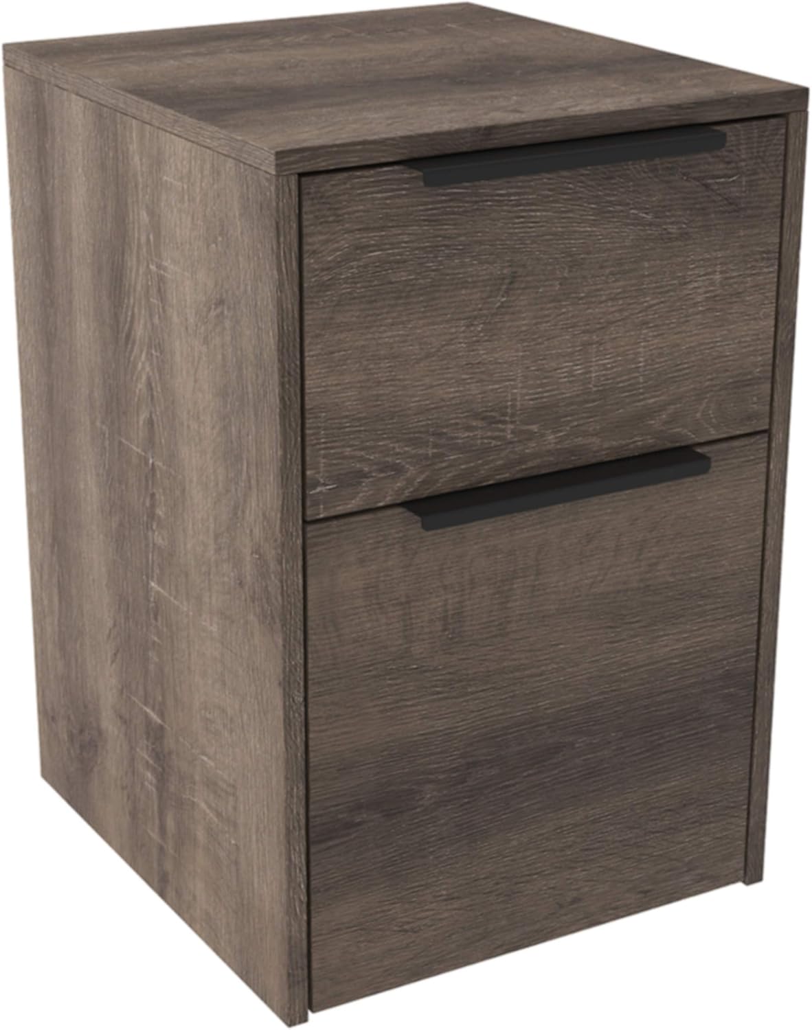 Signature Design by Ashley Dorrinson Modern Farmhouse Filing Cabinet with 2 Drawers, Whitewash & Brown