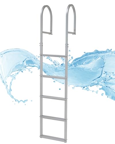 CO-Z 3 Step Removable Dock Ladder, Pontoon Boat Ladder with 350lb Load, Aluminum Swim Ladder with Wide Step & Nonslip Tread
