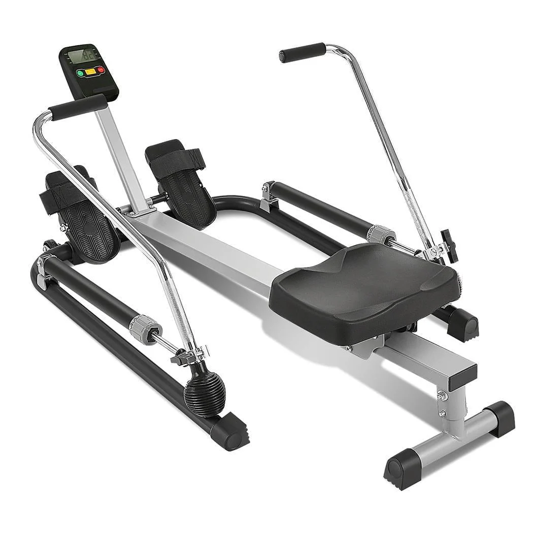 Rowing Machine,Hydraulic Machine Rower with 12 Level Adjustable Resistance and LCD Monitor