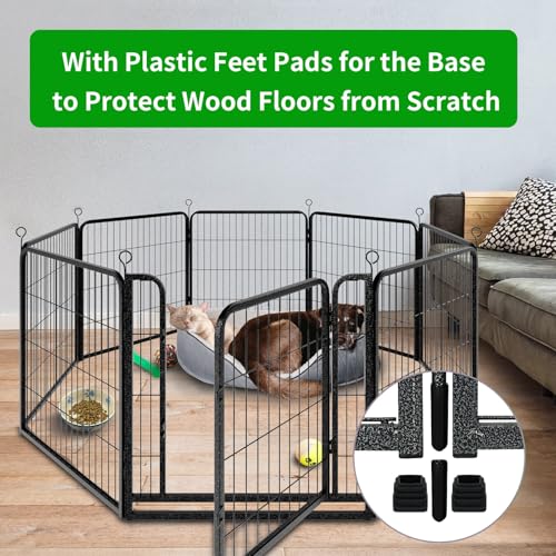 Dog Playpen Outdoor Extra Wide 12 Panels Heavy Duty Anti-Rust Coating-Strengthened Dog Fence 40" Height with Doors Portable for RV Camping Yard