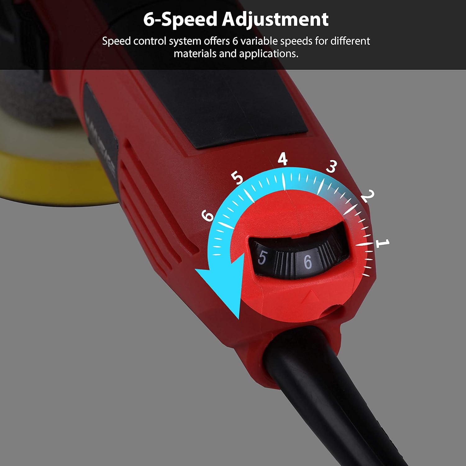 MANUSAGE 6-Inch Dual Action Car Polisher,7Amp Random Orbital Polisher,Variable Speed Buffer Polisher with Two Detachable Handles
