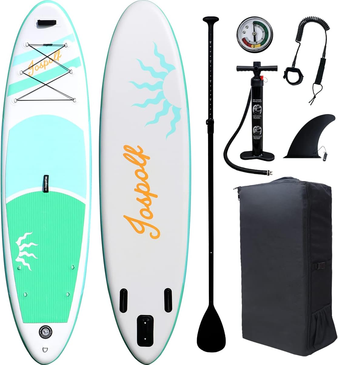 Jospolf Double Layer Inflatable Stand Up Paddle Board Sup Surfing Board Reinforced Material with All The Accessories
