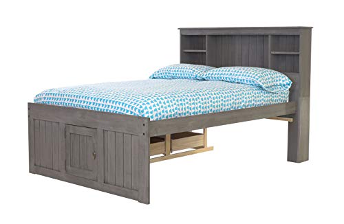Discovery World Furniture White Full Bookcase Bed with 6 Drawers