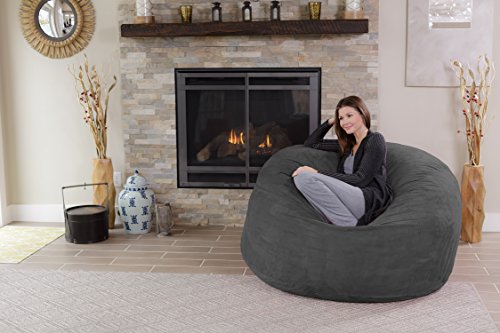 Chill Sack Bean Bag Chair - 5' Giant Memory Foam Lounge Chair with Soft Microfiber Cover – Cozy Furniture for Living Room, Dorm