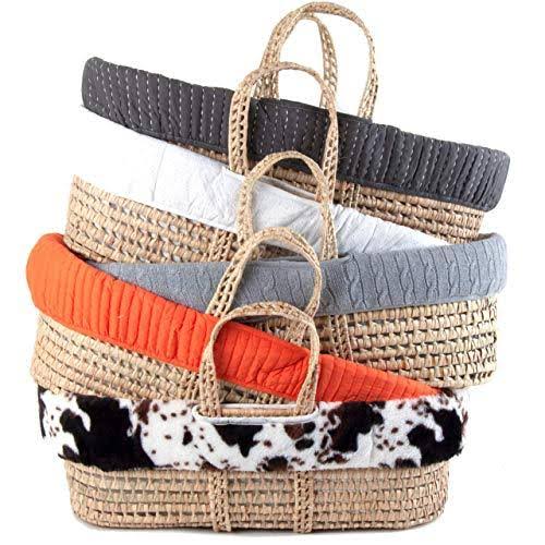 Tadpoles Cable Knit Moses Basket and Bedding Set, Grey