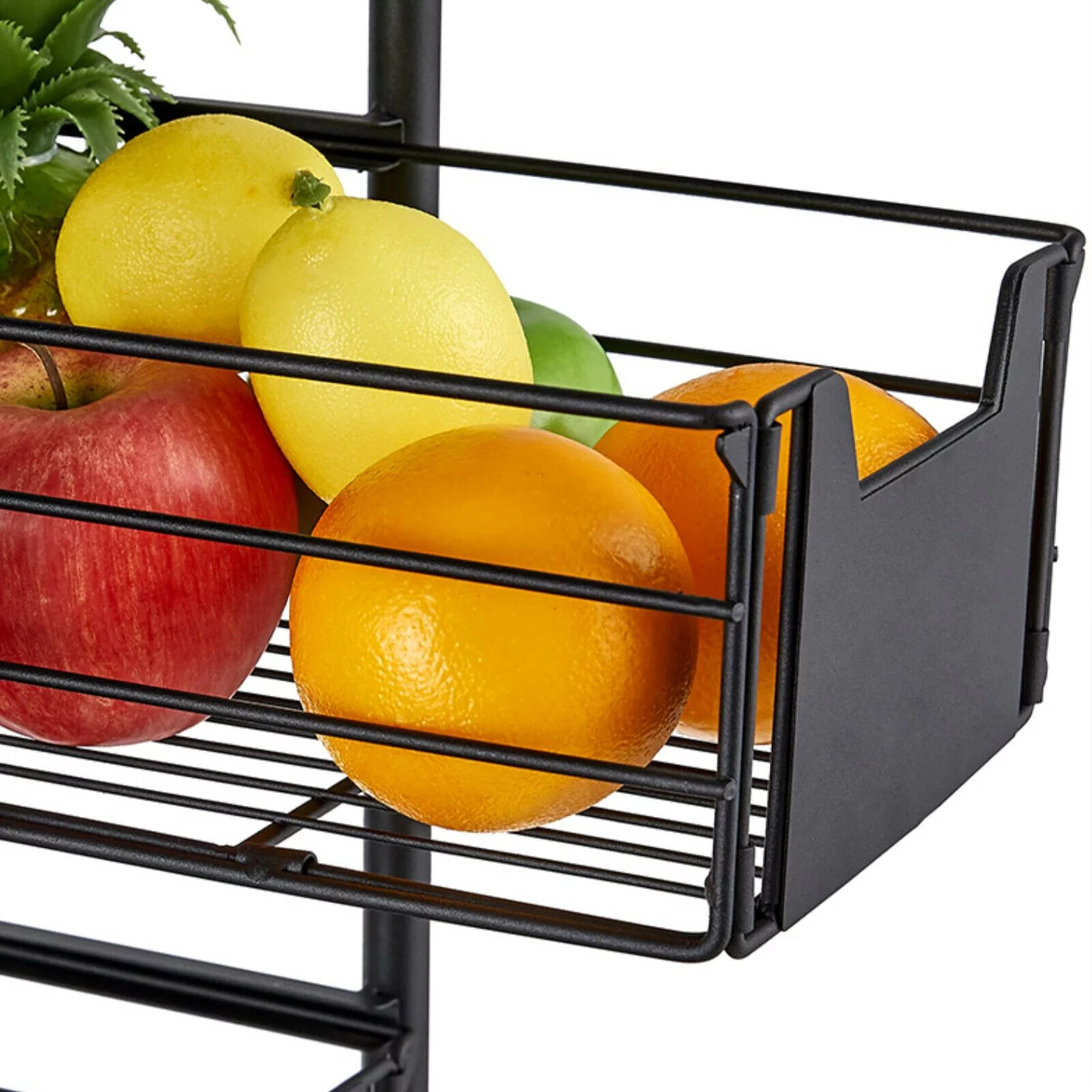Miumaeov Kitchen Storage Rack Utility Microwave Oven Stand Storage Shelf + Push-Pull Drawer Black 27.9" L x 13.7" W x 45.2" H
