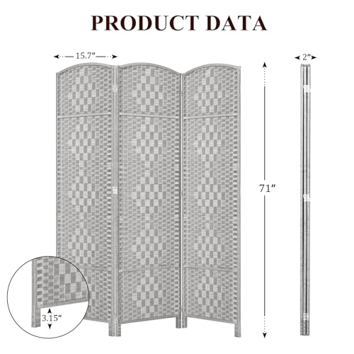 Room Divider, Room Dividers and Folding Privacy Screens, 16in Privacy Screen, 6 Panel Temporary Wall Partitions, 6ft Space Separation Panel Screen