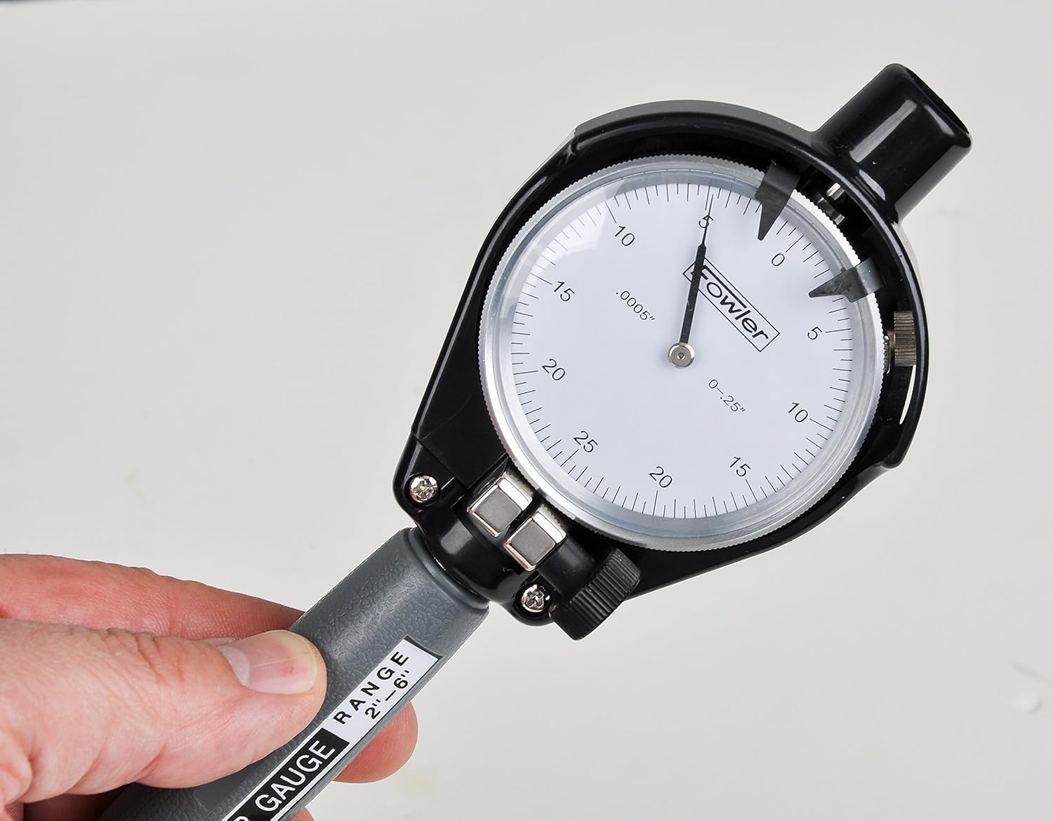 Fowler 52-646-300-0 Dial Bore Gage with 2-6 Measuring Range, Self-Centering Bore Gage with 9.5 Depth & Carbide Anvils