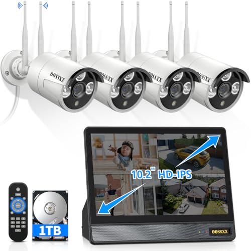 Dual Antennas for Wi-Fi Enhanced AI Human Detected 2K 3.0MP Wireless Security Camera System, Surveillance DVR Kits with 2TB Hard Drive