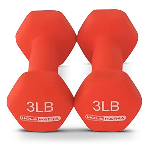 HolaHatha Neoprene Dumbbell Free Hand Weight Set with Rack, Ideal for Home Exercises to Gain Tone and Definition