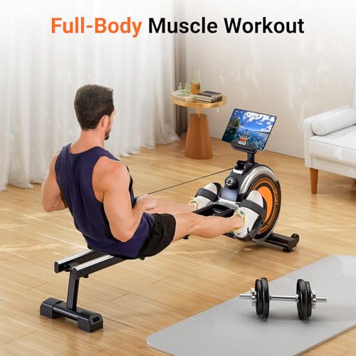 Dripex Rowing Machines for Home Use, Rowing Machine Max 350 LBS, Magnetic Rower with 16 Levels of Workout Resistance, Dual Slide Rail