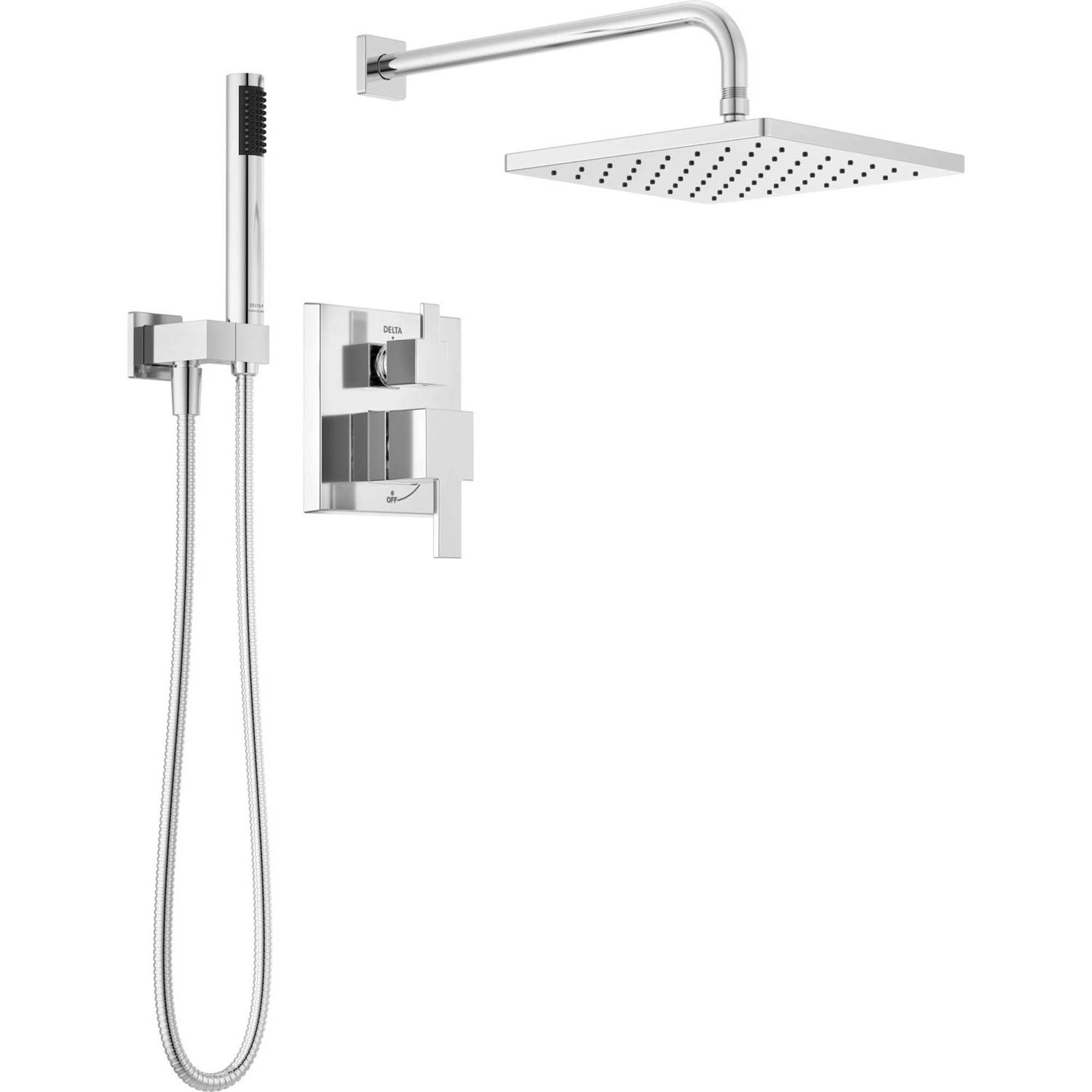 Delta Modern Raincan Square Shower System Rain Shower Head with Handheld Spray - Shop Hardware Tools Online Store